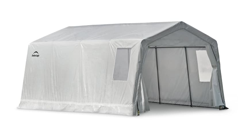 ShelterLogic Clearview Water Resistant Peak Style Auto Shelter w/EZ Glide Door, 11 x 16 x 8-ft