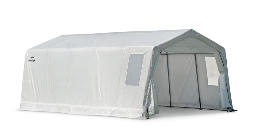 ShelterLogic Clearview Water Resistant Peak Style Auto Shelter with EZ Glide Door, 11x20x8-ft
