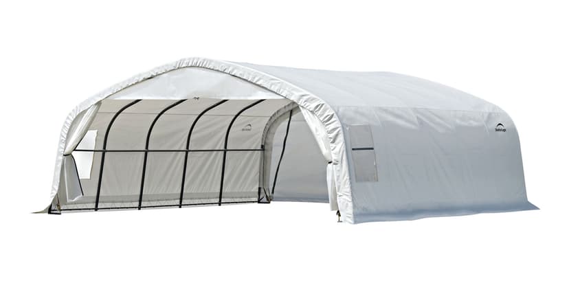 ShelterLogic Clearview Water Resistant Peak Style Auto Shelter with EZ Glide Door, 20x20x9-ft