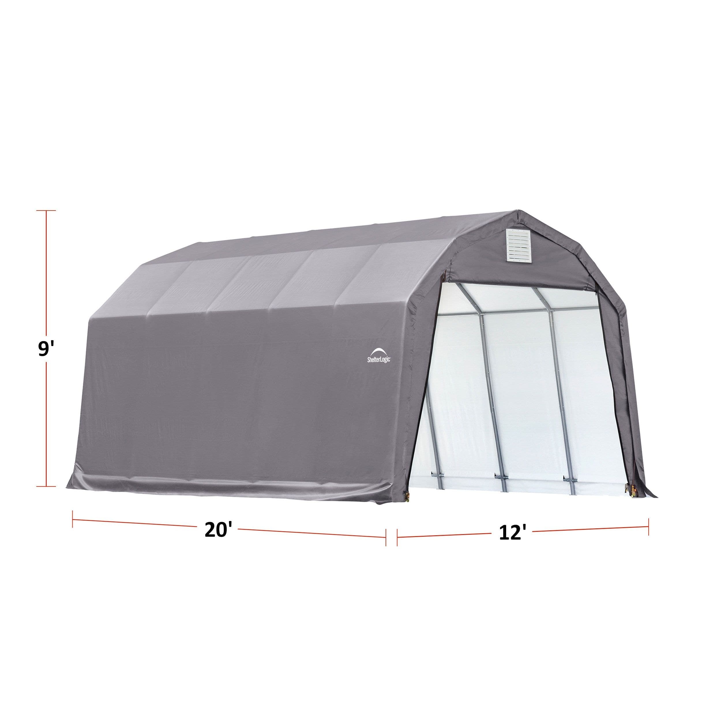 ShelterLogic ShelterCoat™ Barn Shelter, Grey, 12x20x9-ft
