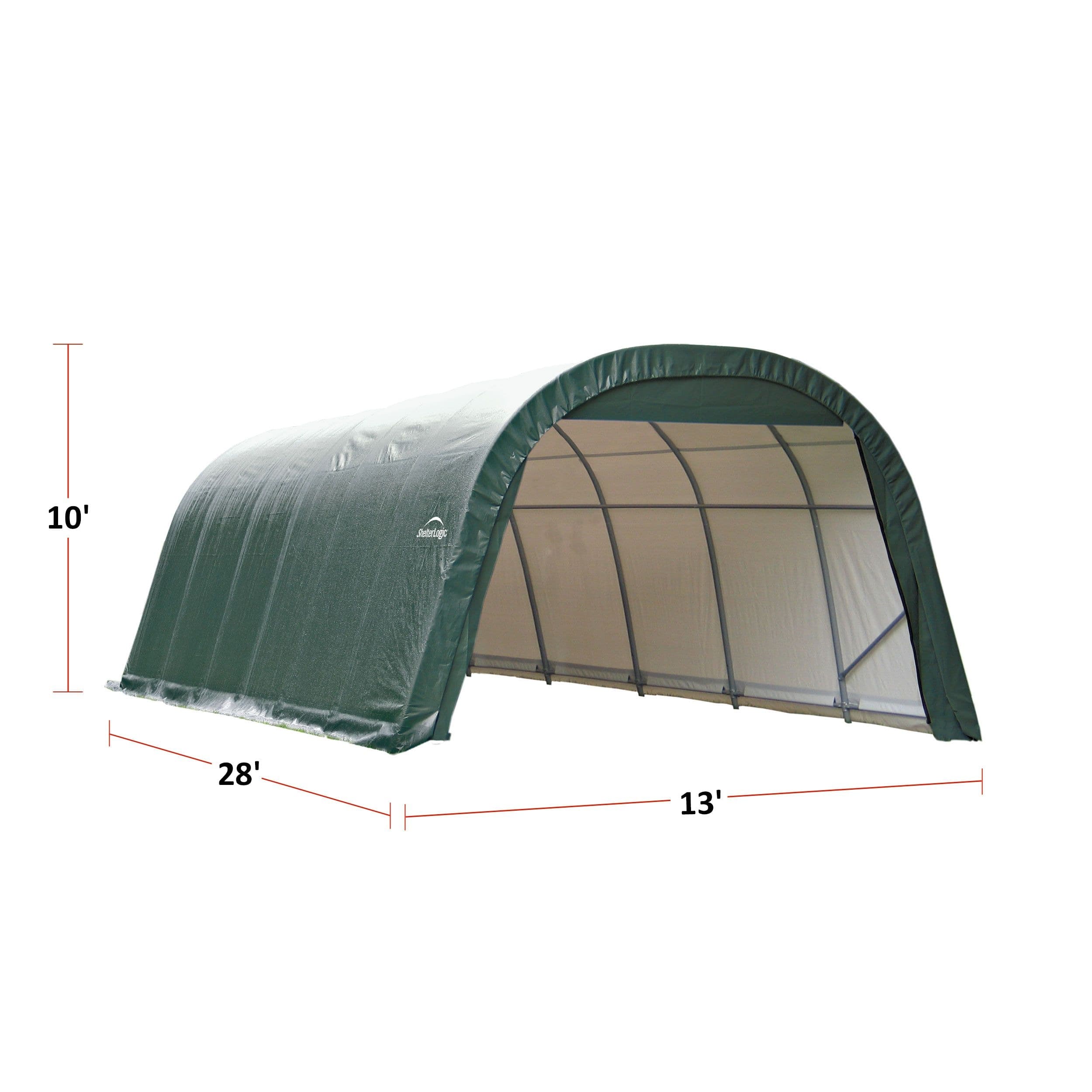 ShelterLogic ShelterCoat™ Round Style Shelter, Green, 13x28x10-ft