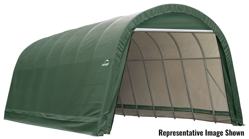 ShelterLogic ShelterCoat™ Wind and Snow Rated Waterproof Round Portable Garage Auto Shelter w/UV Protection, 14x24x12-ft