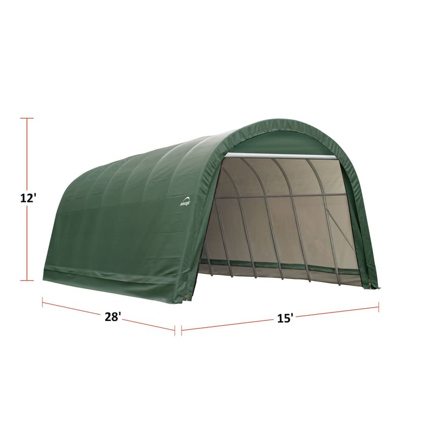 ShelterLogic ShelterCoat™ Round Style Auto Shelter, Green, 14x28x12-ft