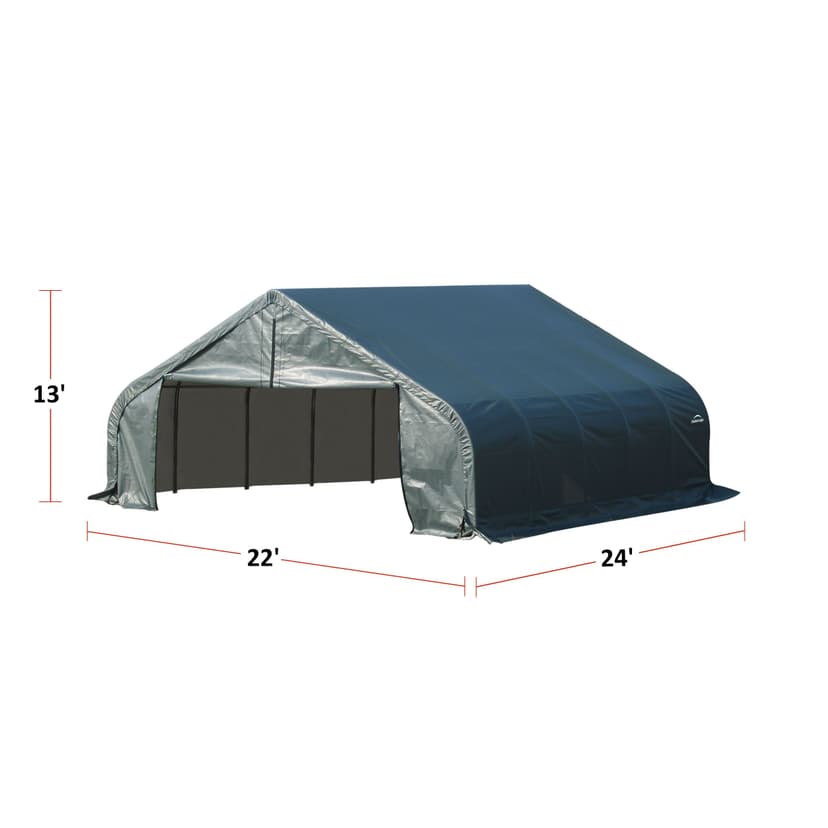 ShelterLogic ShelterCoat™ Peak Style Auto Shelter, Green, 22x24x13-ft