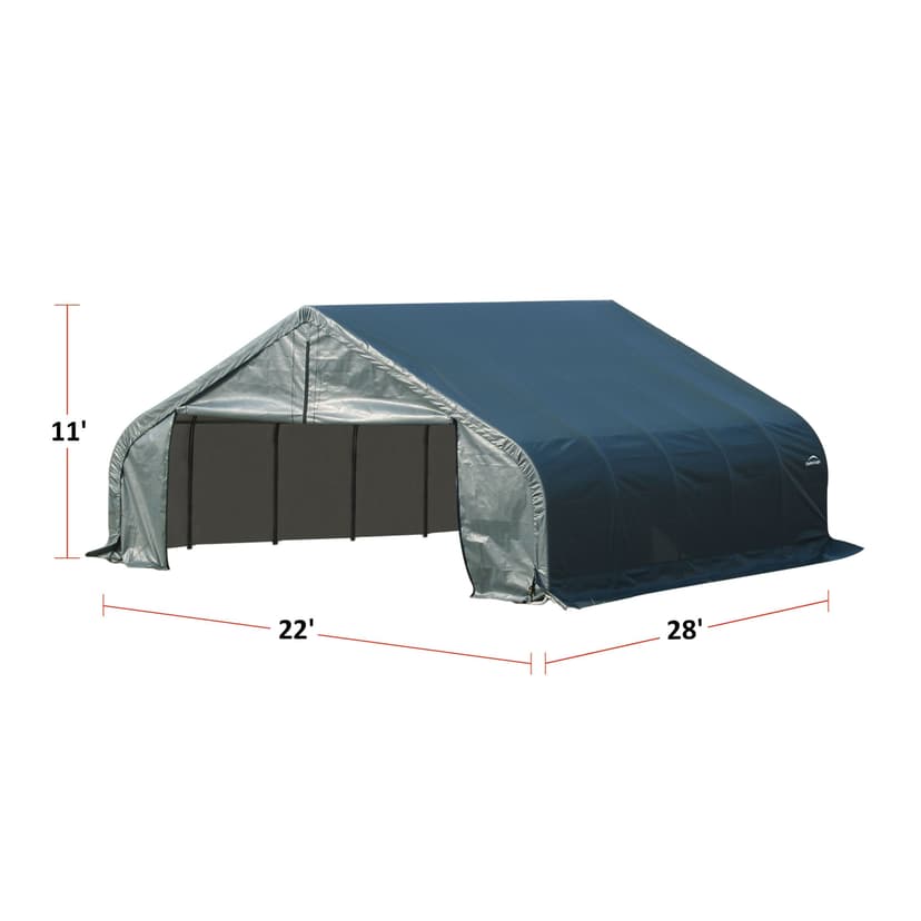 ShelterLogic ShelterCoat™ Peak Style Auto Shelter, Green, 22x28x11-ft