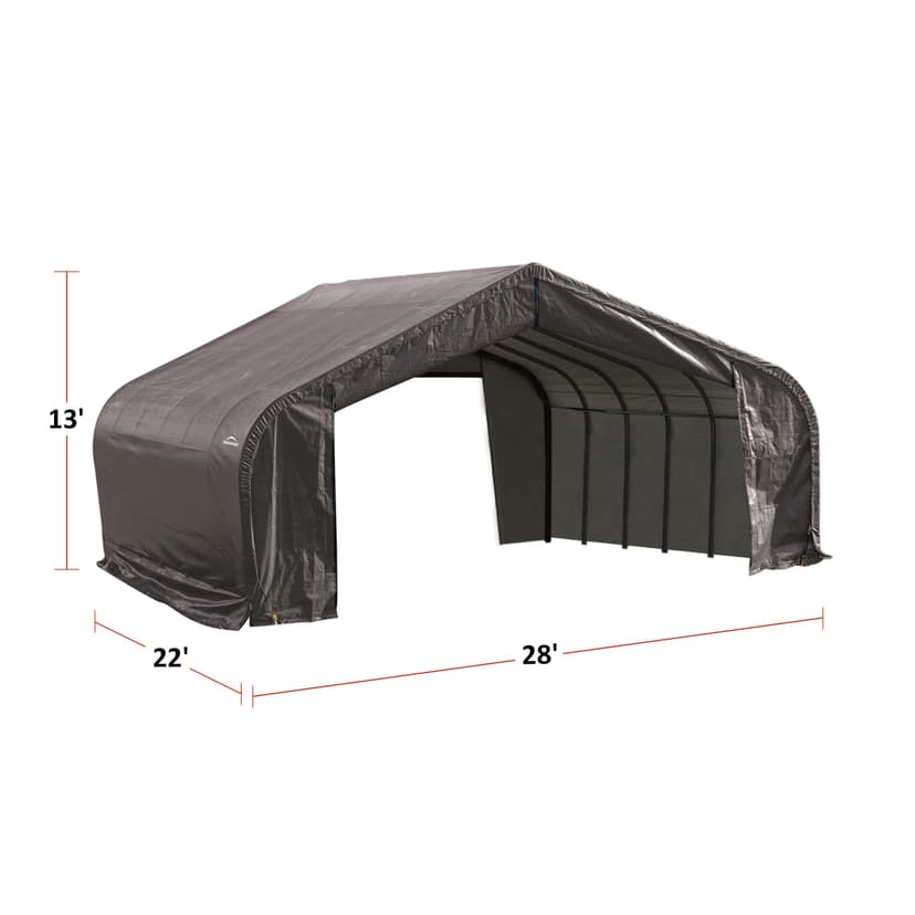 ShelterLogic ShelterCoat™ Round Style Auto Shelter, Grey, 22-ft x 28-ft x 13-ft