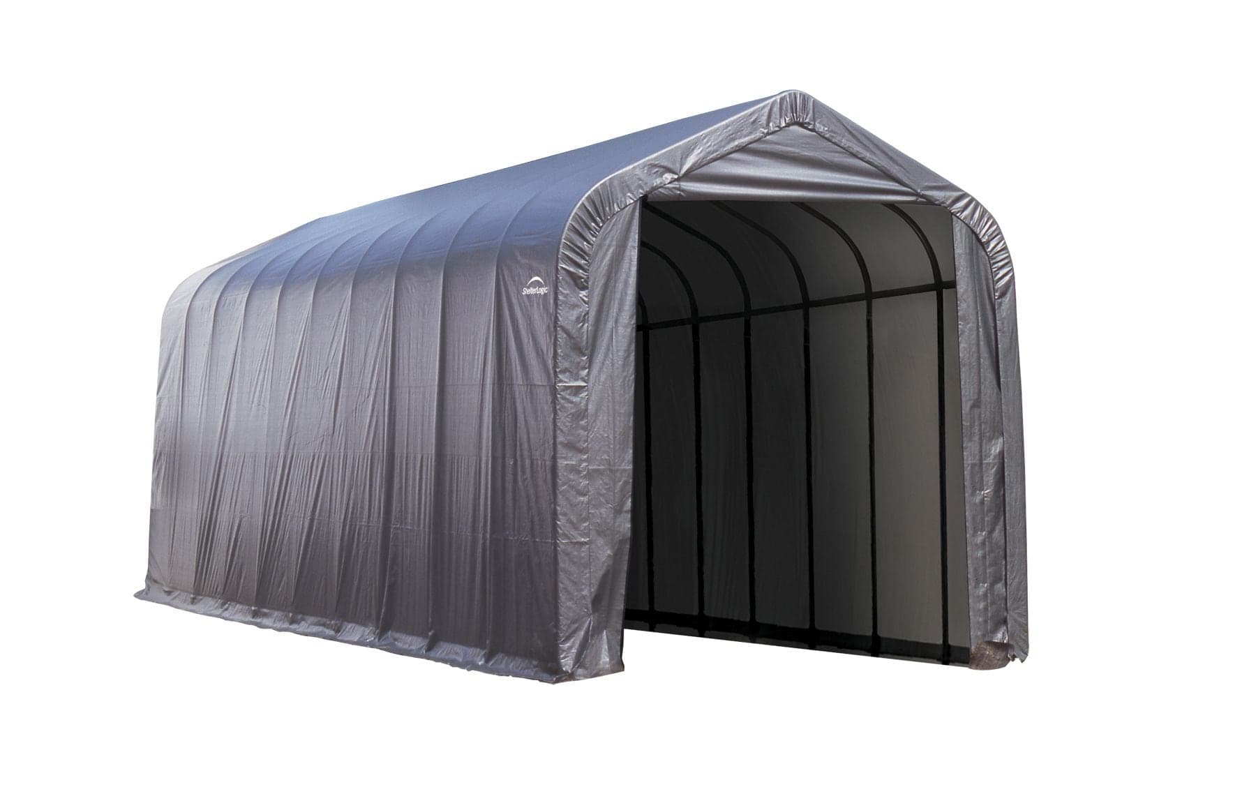 ShelterLogic ShelterCoat™ Peak Style Auto Shelter, Grey, 14-ft x 40-ft x 16-ft