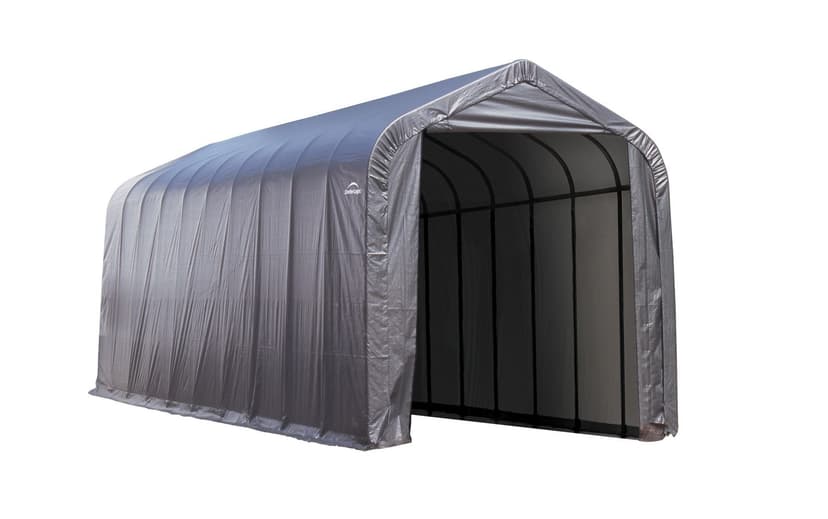 ShelterLogic ShelterCoat™ Peak Style Auto Shelter, Grey, 14-ft x 40-ft x 16-ft