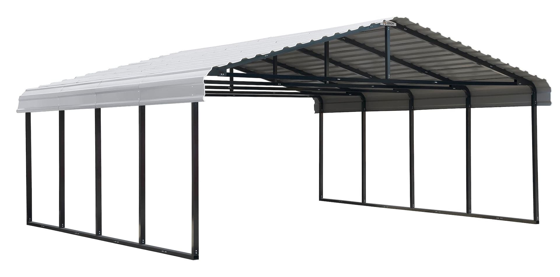 Arrow Carport, Eggshell, 20-ft x 20-ft x 7-ft
