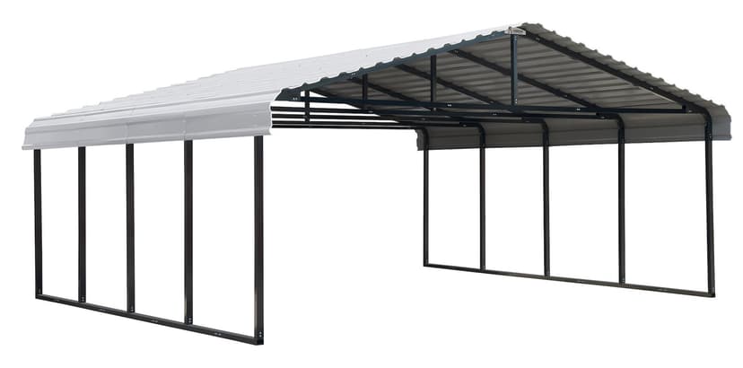 Arrow Carport, Eggshell, 20-ft x 20-ft x 7-ft
