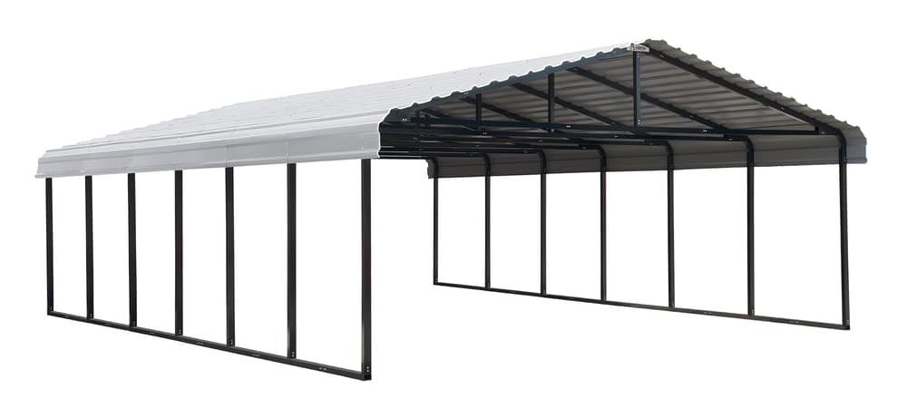 Arrow Carport, Eggshell, 20-ft x 29-ft x 7-ft