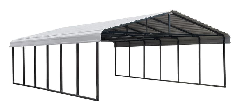 Arrow Carport, Eggshell, 20-ft x 29-ft x 7-ft