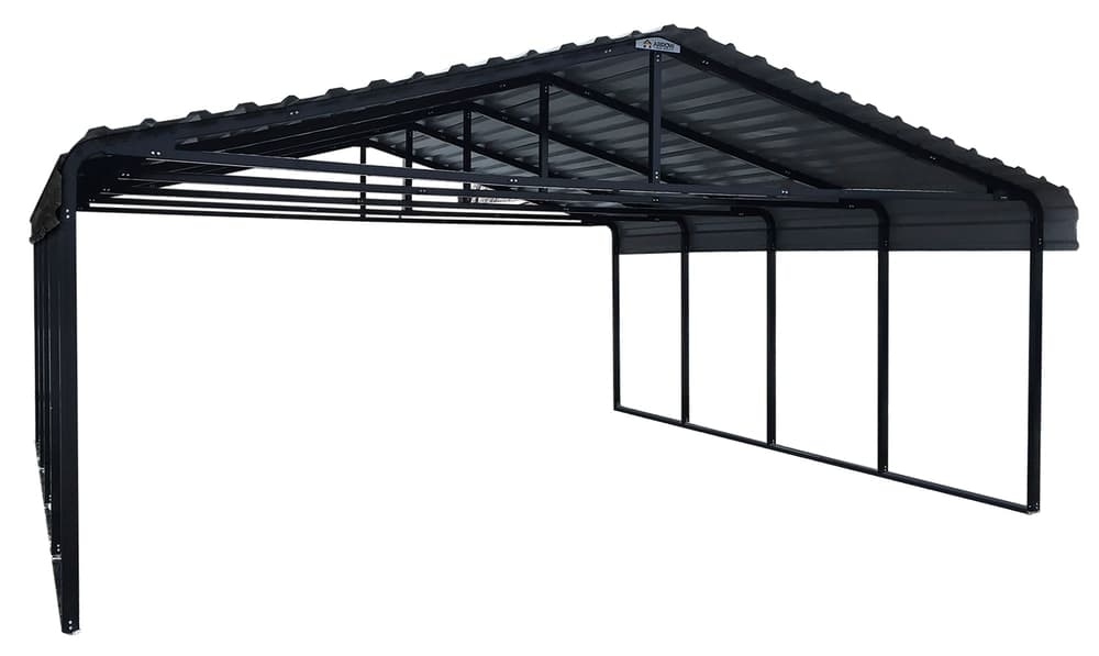 Arrow Carport Auto Shelter, Charcoal, 20x20x7-ft