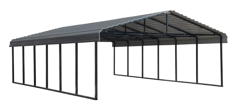 Arrow Carport, Charcoal, 20-ft x 29-ft x 7-ft