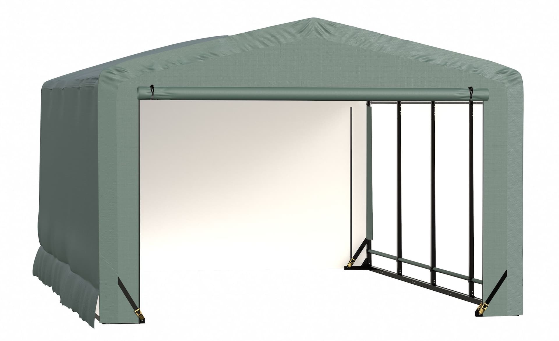 ShelterLogic ShelterTube Wind and Snow-Load Rated Garage Auto Shelter, Green, 14.5-oz Cover, 12x18x8-ft