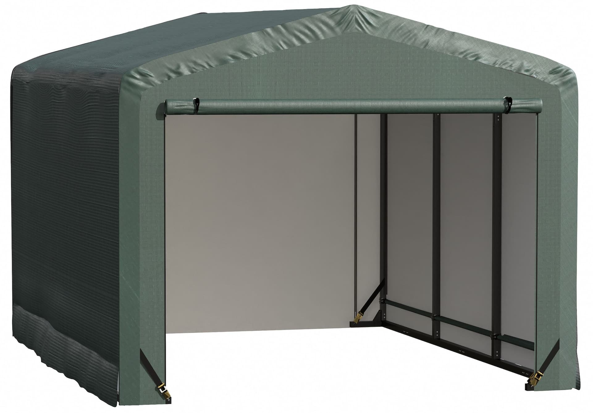 ShelterLogic ShelterTube Wind and Snow-Load Rated Garage Auto Shelter, Green, 14.5-oz Cover, 10x14x8-ft