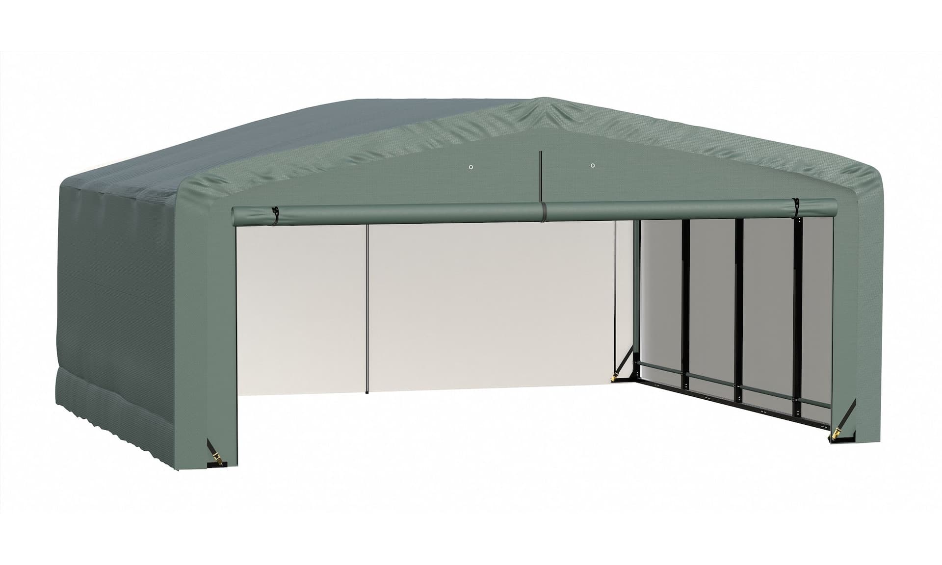 ShelterLogic ShelterTube Wind and Snow-Load Rated Garage Auto Shelter, Green, 14.5-oz Cover, 12x18x10-ft