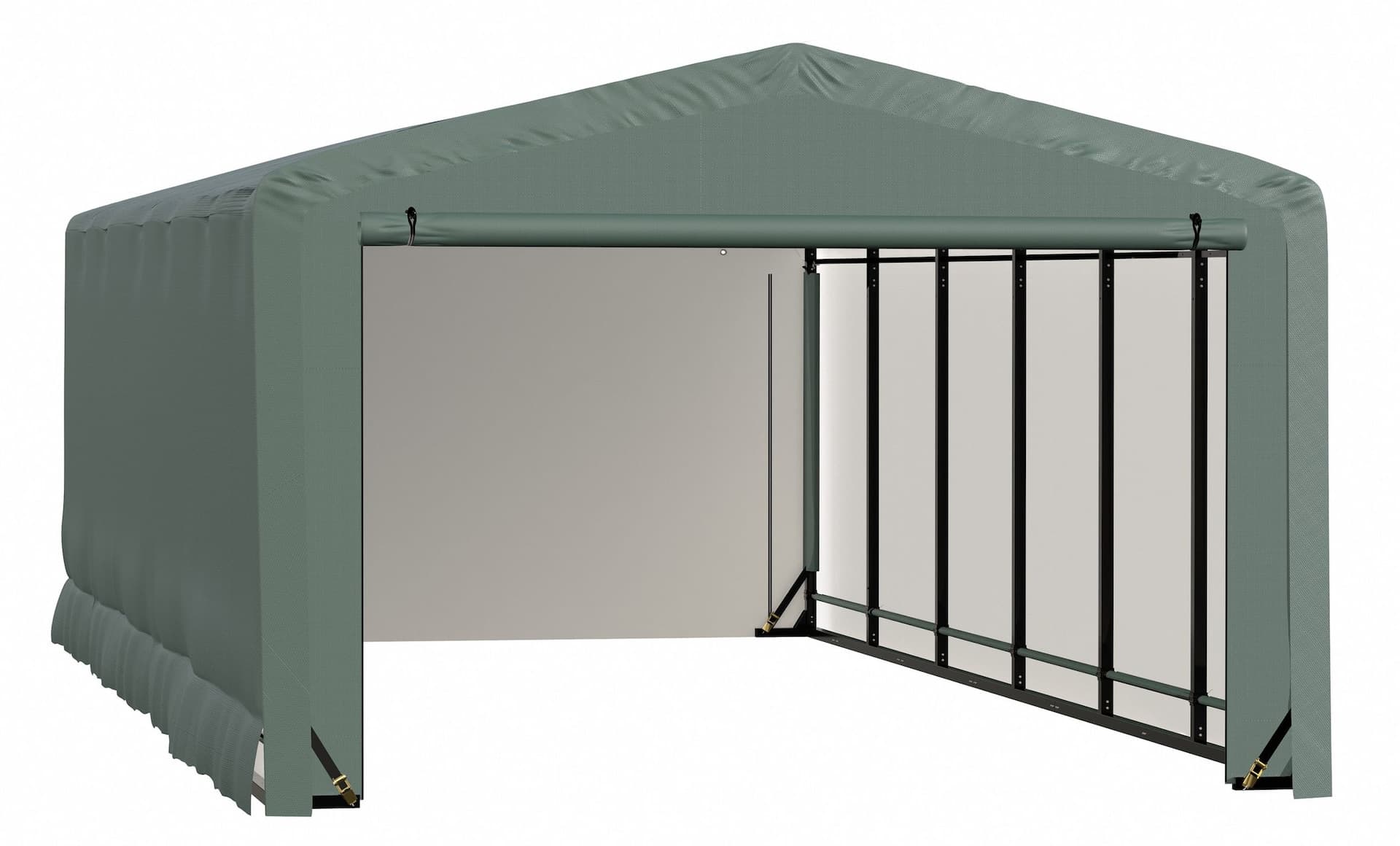 ShelterLogic ShelterTube Wind and Snow-Load Rated Garage Auto Shelter, Green, 14.5-oz Cover, 12x23x8-ft
