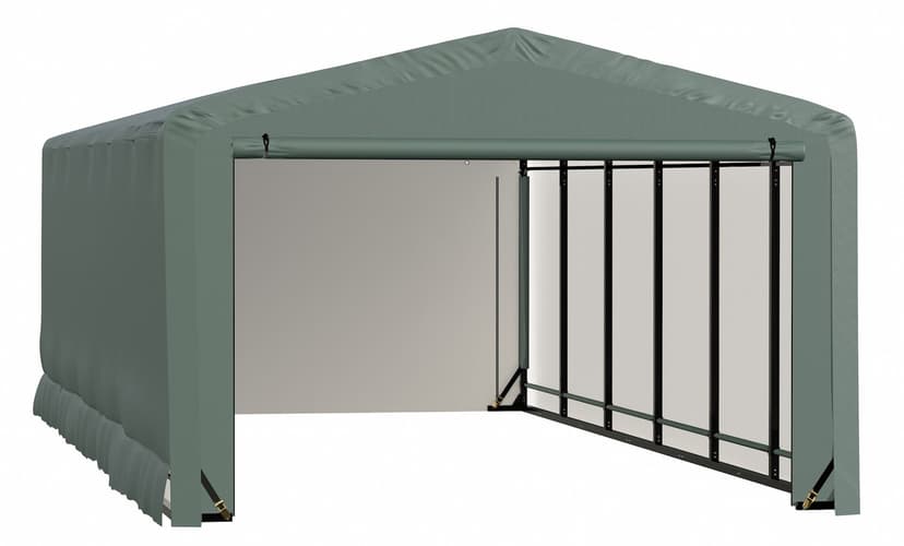 ShelterLogic ShelterTube Wind and Snow-Load Rated Garage Auto Shelter, Green, 14.5-oz Cover, 12x23x8-ft