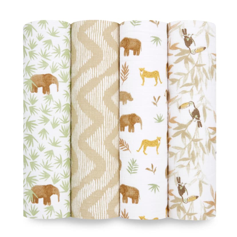 Aden + Anais Tanzania Muslin Swaddle, 4-pk