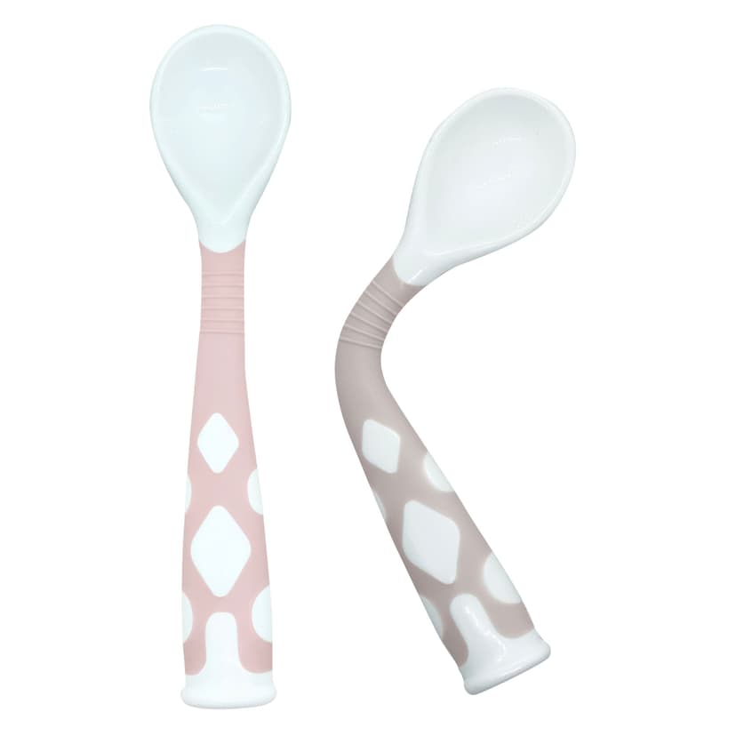 Kushies Silibend Spoons, Pink/Sand, 2-pk