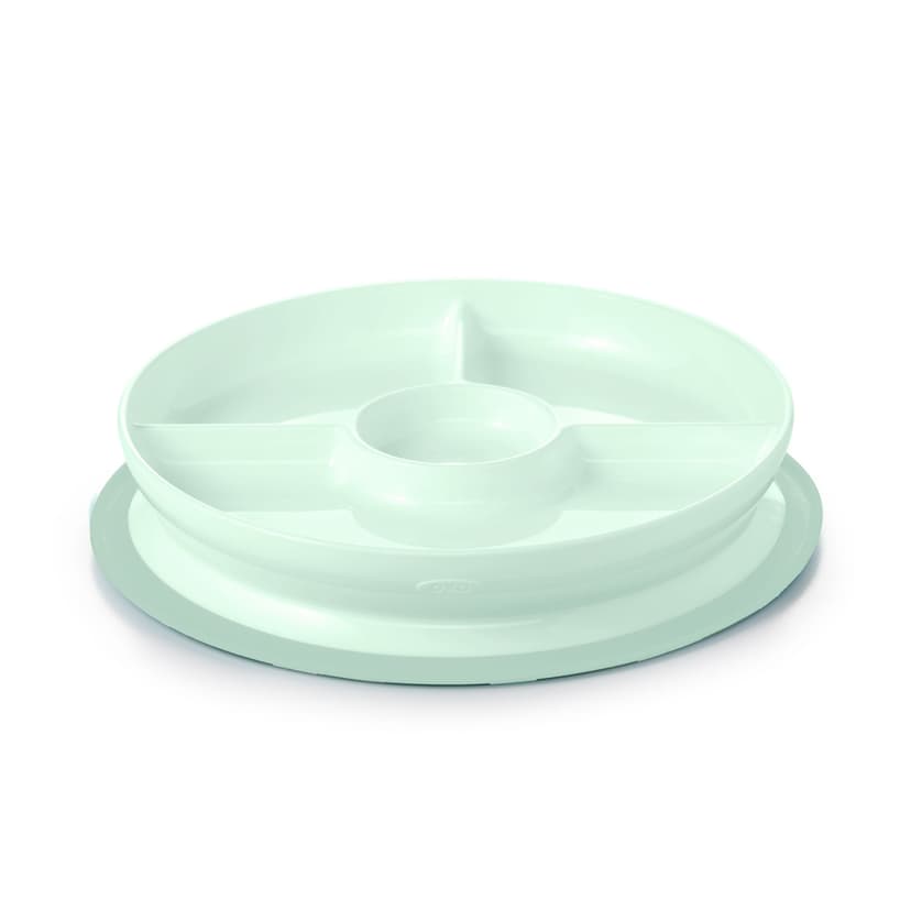 OXO Tot Stick & Stay Divided Plate, Opal