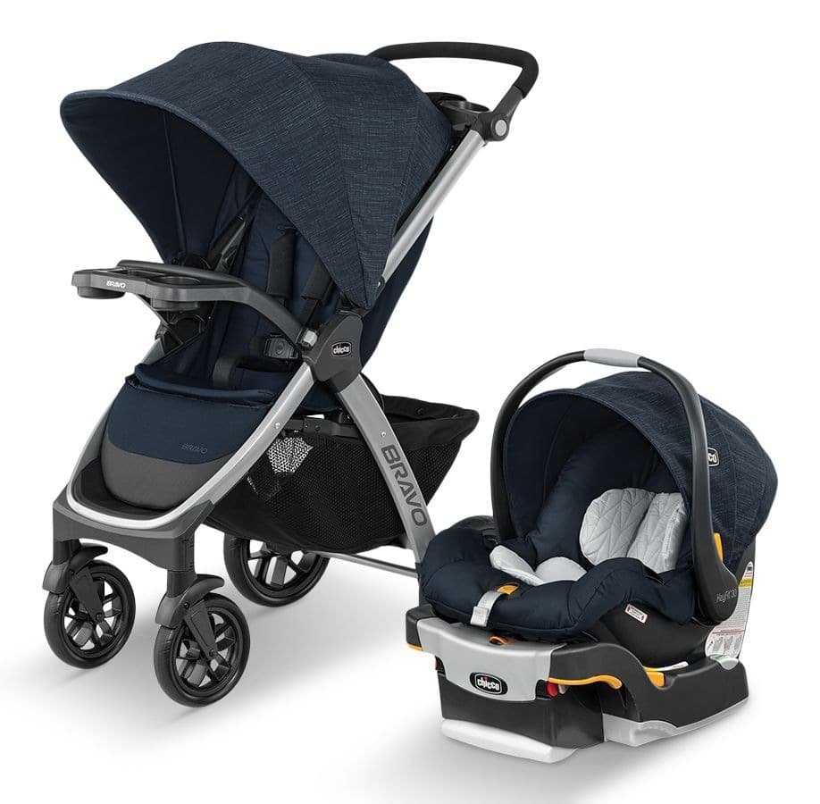 Chicco Bravo Grey Sport Trio Travel System with KeyFitt® 30 Infant Car Seat