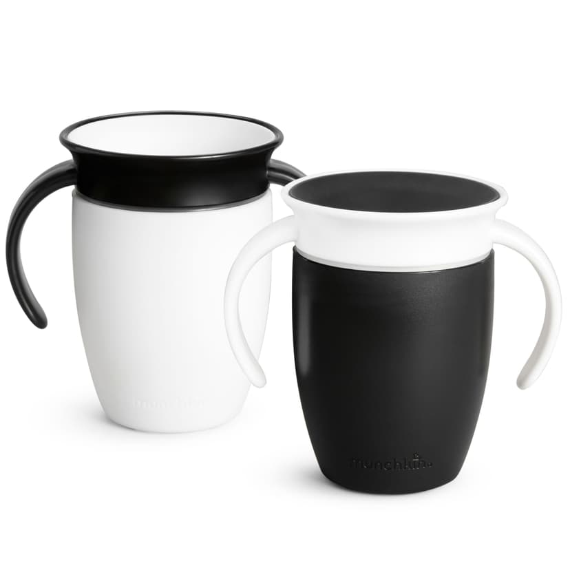Munchkin® Miracle® 360° Black & White Trainer Cup, 7-oz, 2-pk