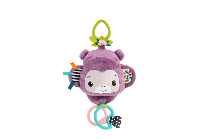 Fisher-Price® Sing n Go Purple Monkey Plush Baby Stroller Sensory Toy For Newborns