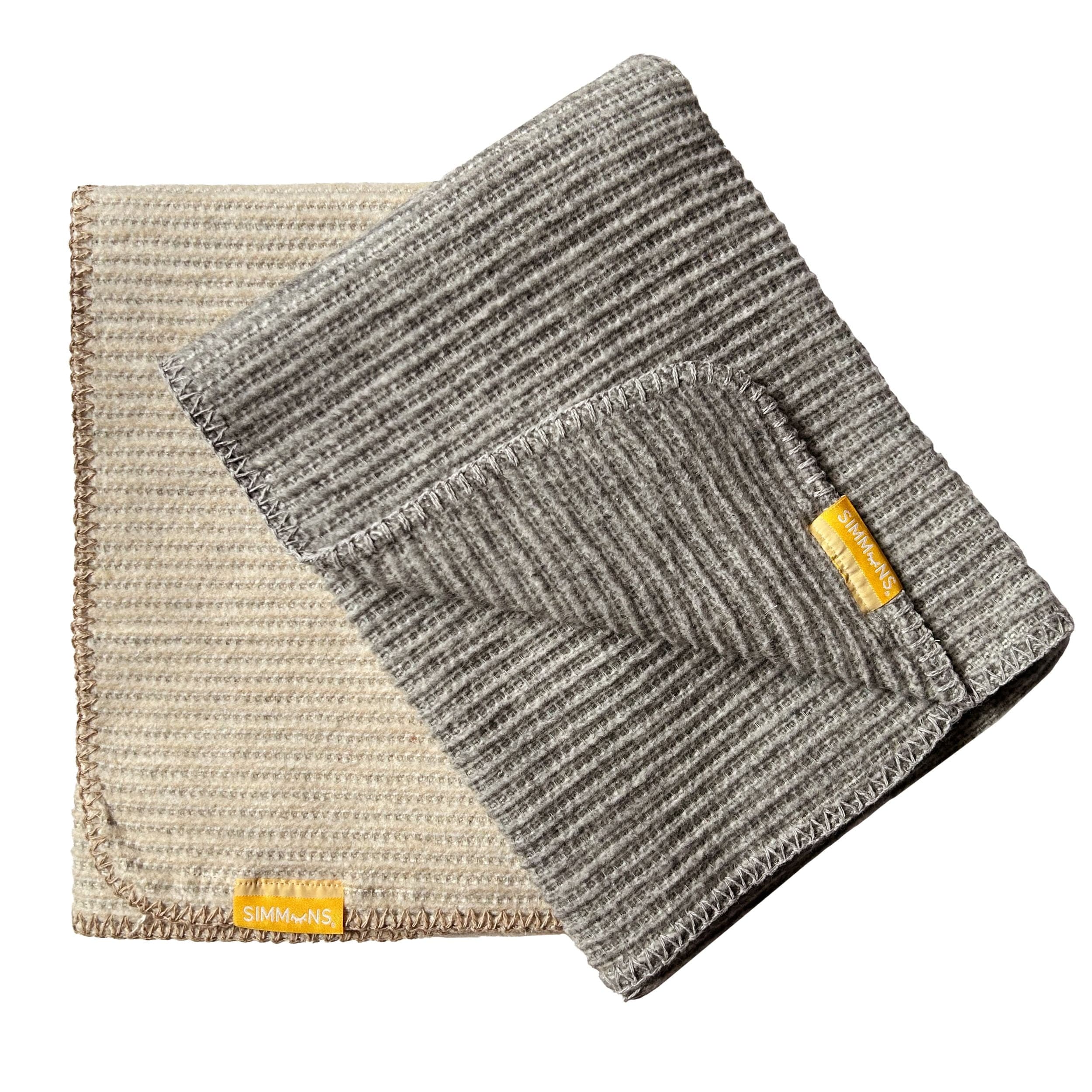 Simmons Lightweight Cotton Melange Blanket, Ivory, 30 x 40-in