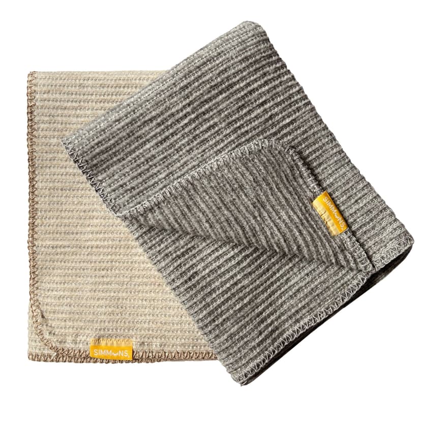 Simmons Lightweight Cotton Melange Blanket, Ivory, 30 x 40-in