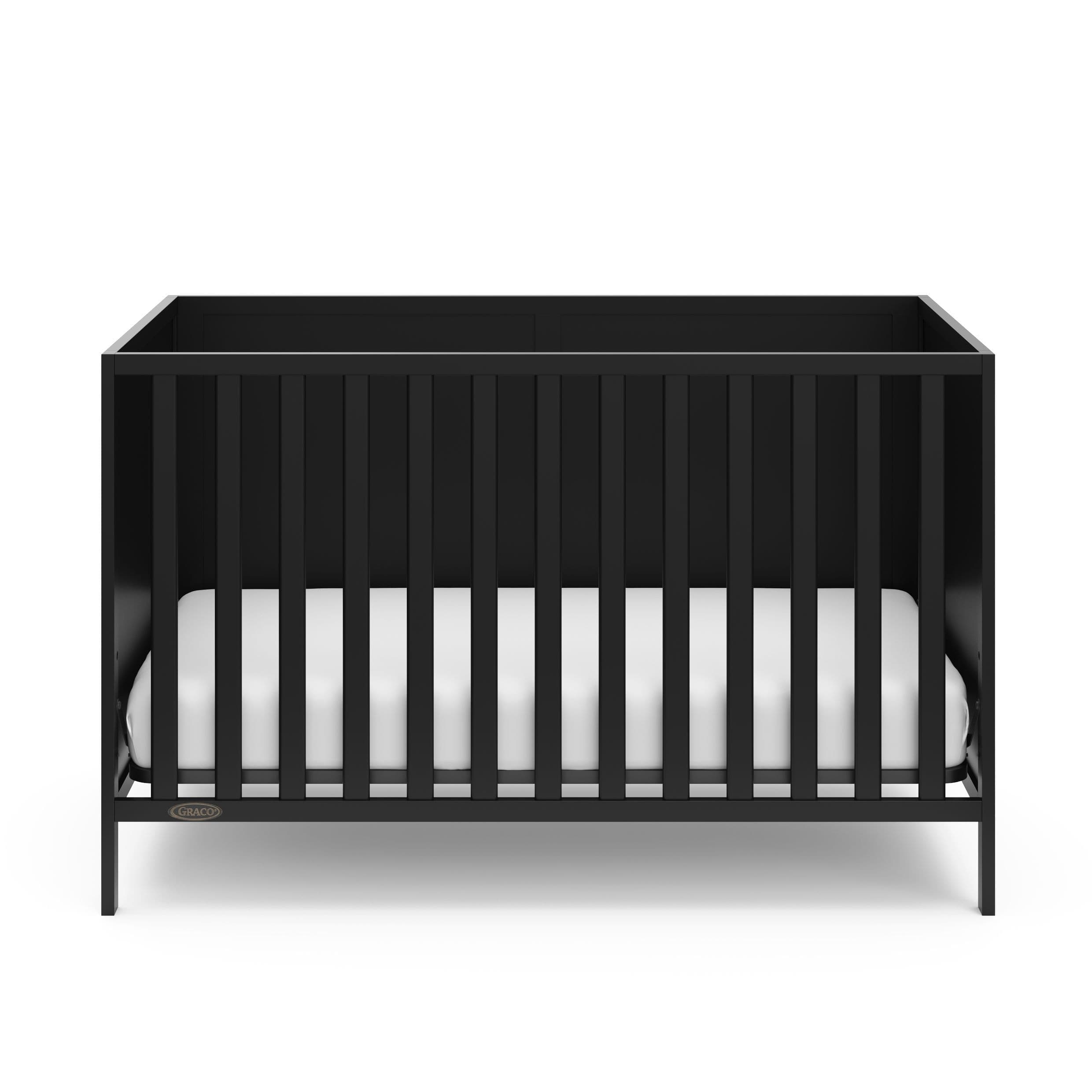 Graco Theo 3-in-1 Black Convertible Baby Crib with Solid Headboard