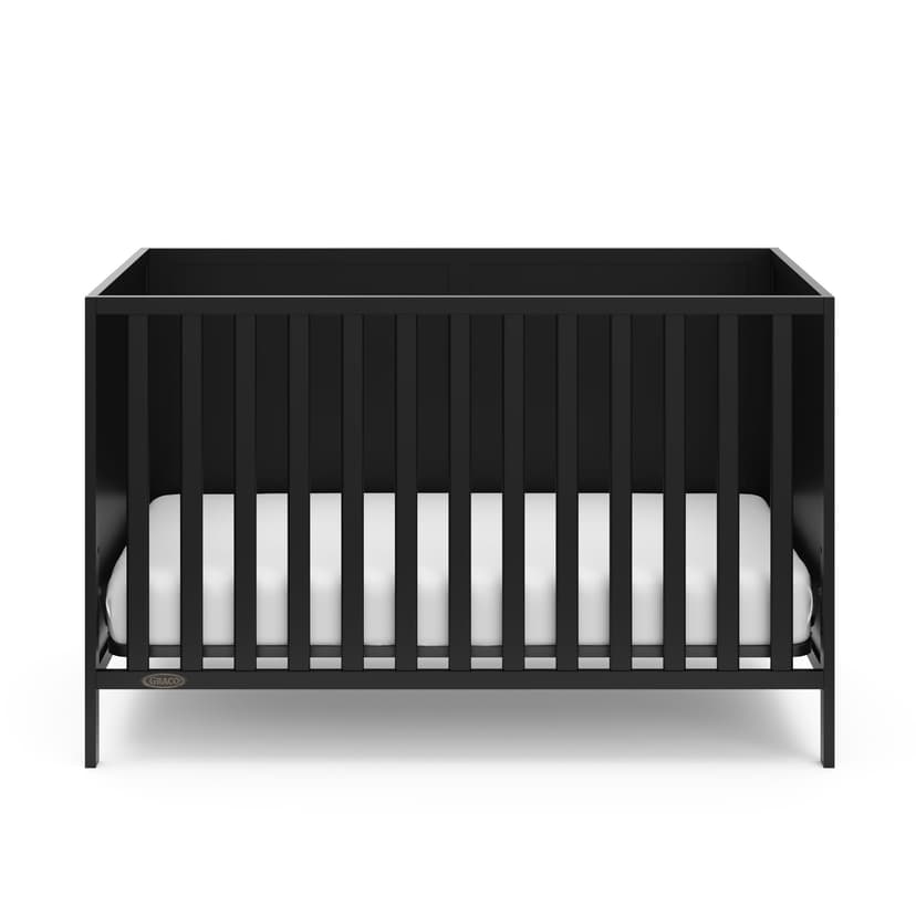 Graco Theo 3-in-1 Black Convertible Baby Crib with Solid Headboard
