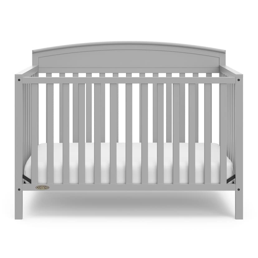Graco Benton 5-in-1 Pebble Gray Convertible Crib with Headboard