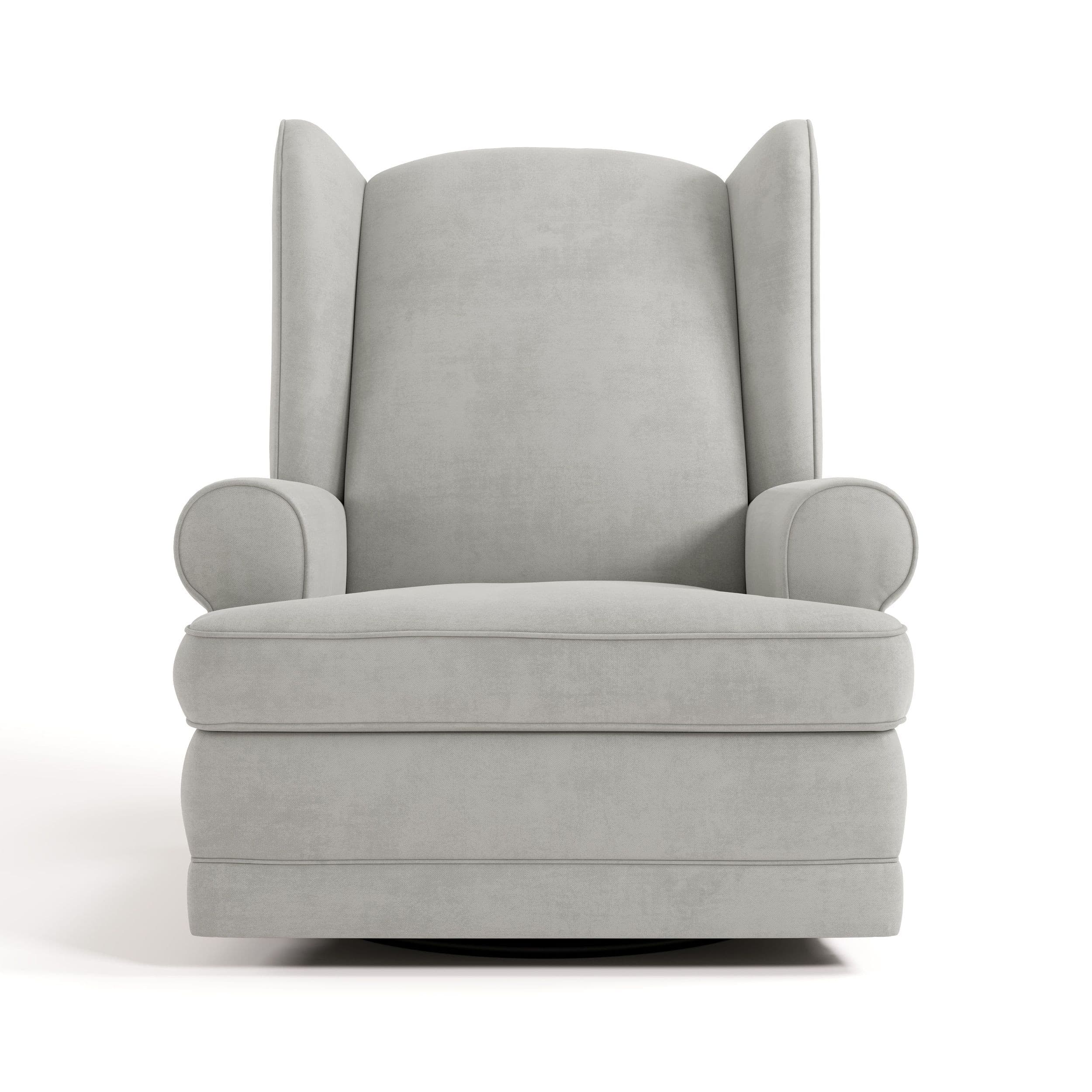 Storkcraft Serenity Wingback Upholstered Steel Recliner Glider with 2 USB Ports