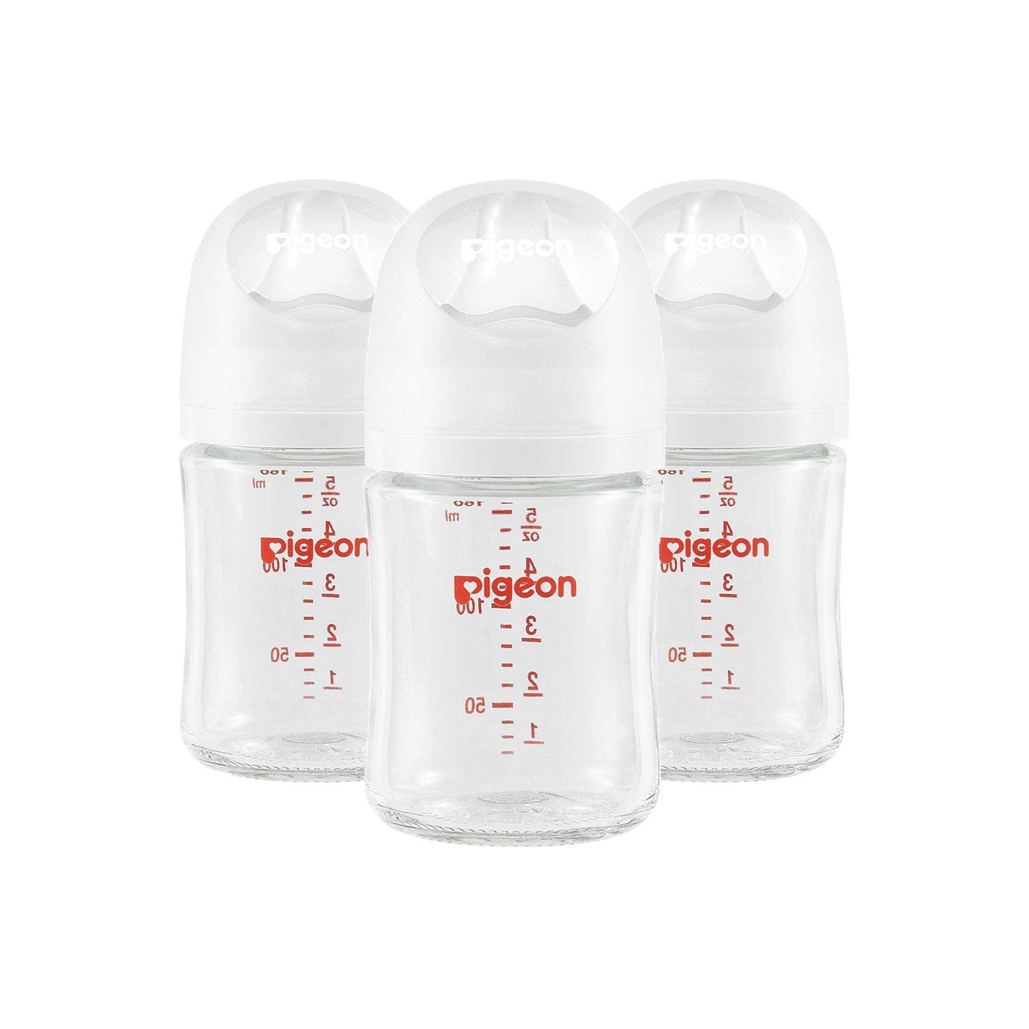 Pigeon Glass Bottle with Silicone Nipple (SS), 5-oz, 0 Months+, 3-pk