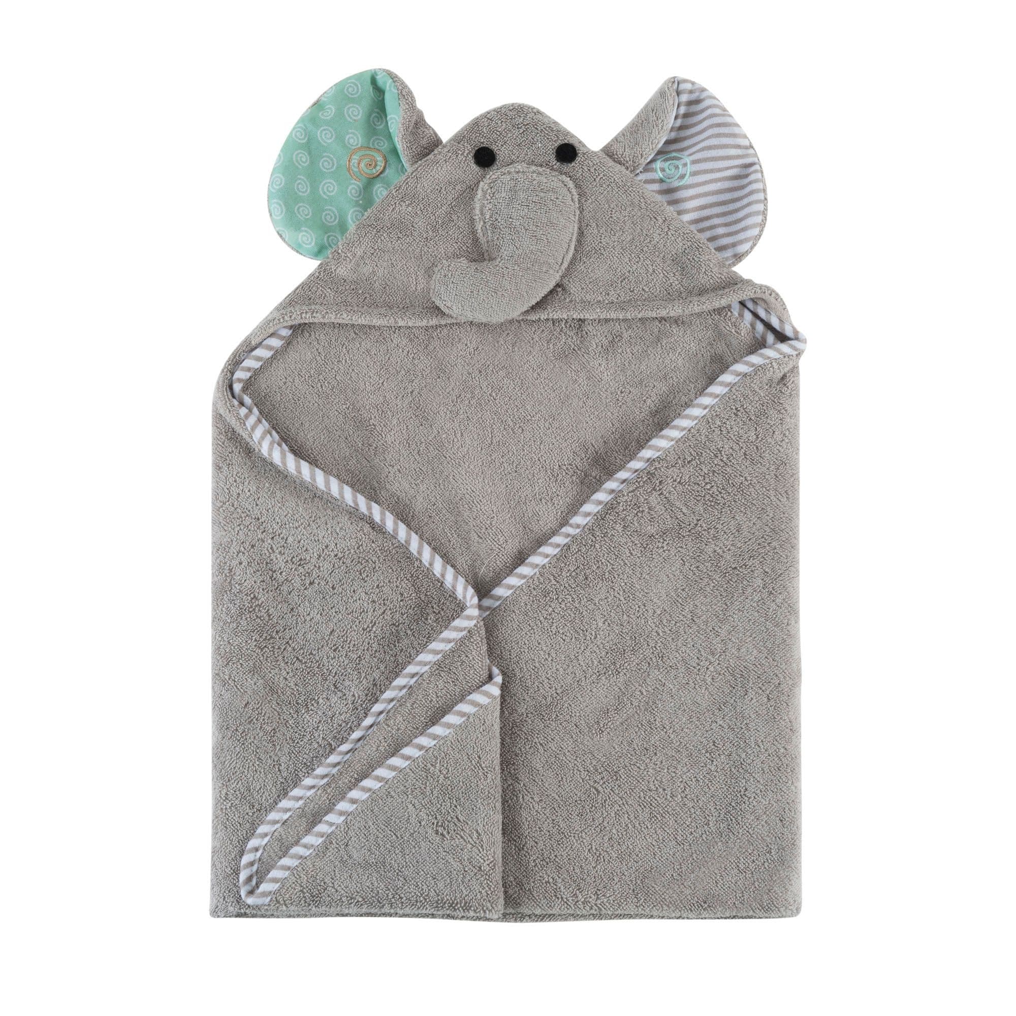 ZOOCCHINI Baby Snow Terry Hooded Bath Towel - Elle the Elephant
