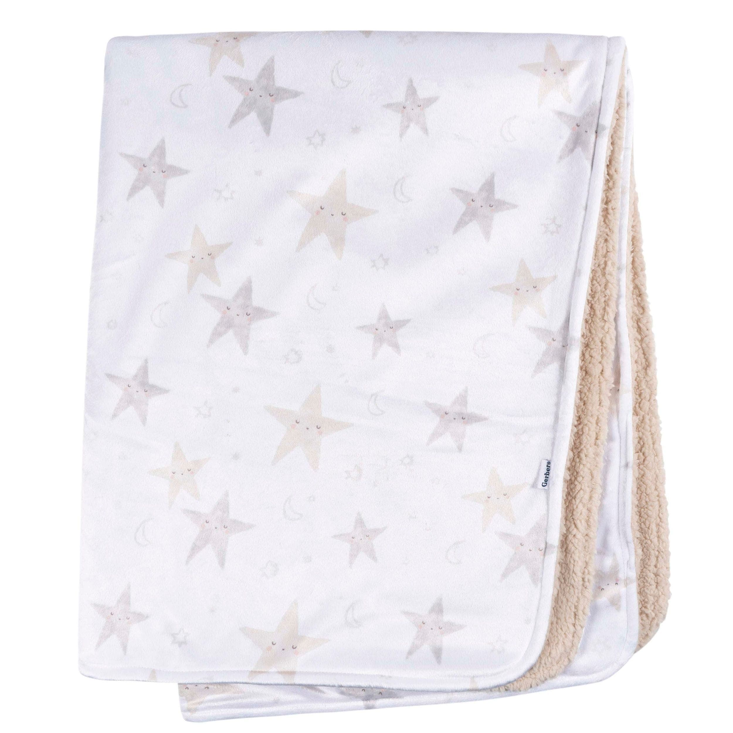 Gerber Childrenwear 2-Ply Celestial Stars Ultra-Soft Plush Blanket for Babies