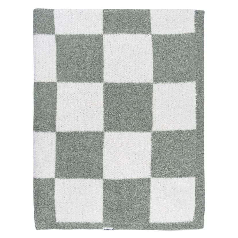 Gerber Childrenwear Green Checkered Silky Mink Baby Blanket