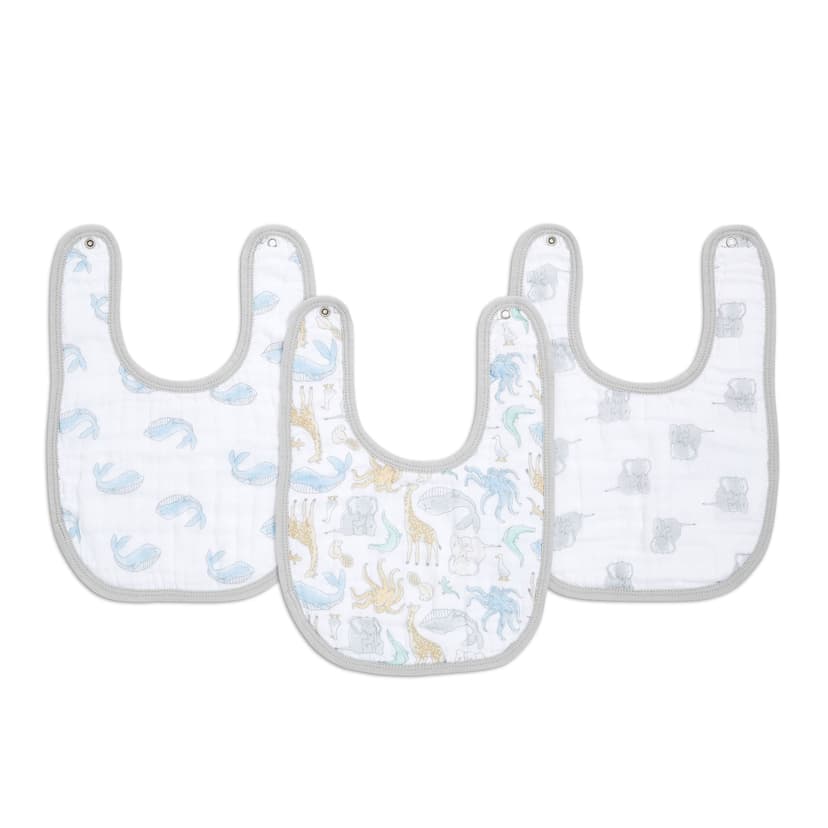Aden + Anais Baby Snap Bibs, Natural History Collection, 3-pk