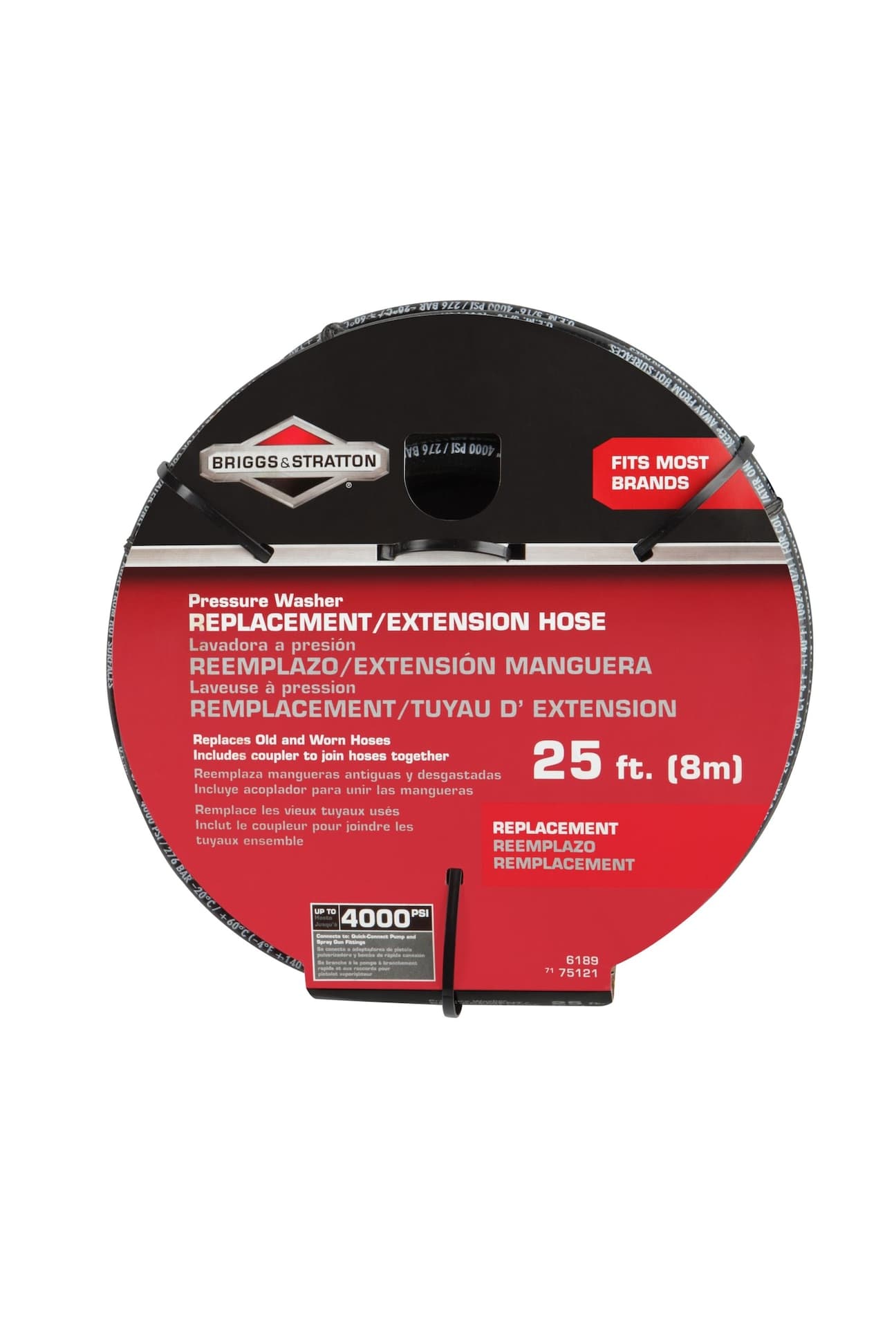 Briggs & Stratton Replacement/Extension Hose, Compatible w/ 4000 PSI Gas Pressure Washer, 25-ft