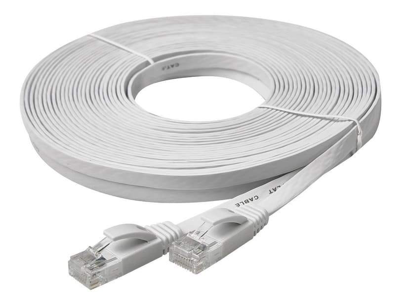 RCA Flat CAT 6 Ethernet Network Cable, Flat, White, 25-ft