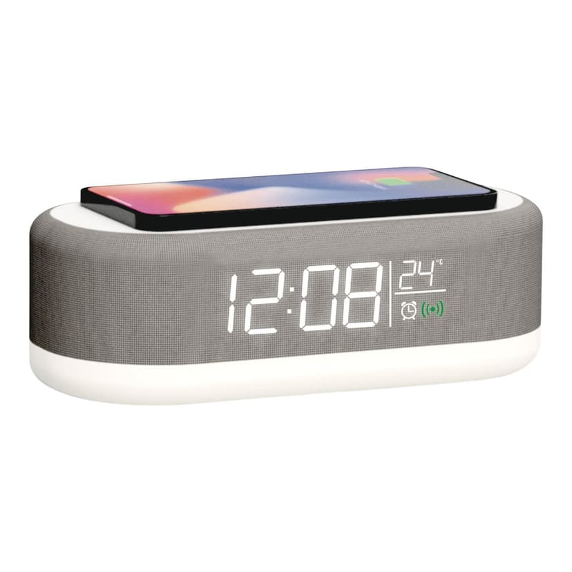 Westclox Light Up Wireless Charging Alarm Clock with Bluetooth