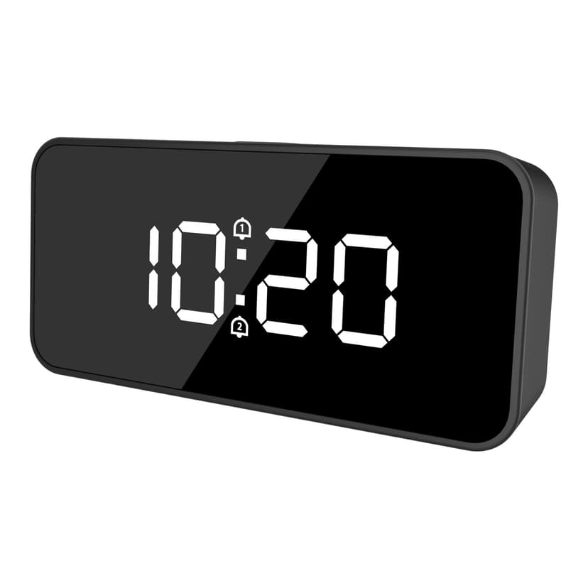 Bluehive LED Digital Alarm Clock with USB Charging Port, Black