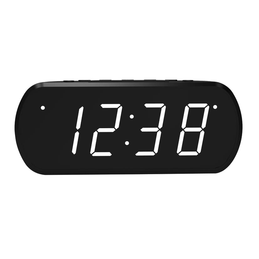 Bluehive Dual Alarm LED Digital Clock with FM Radio, Black
