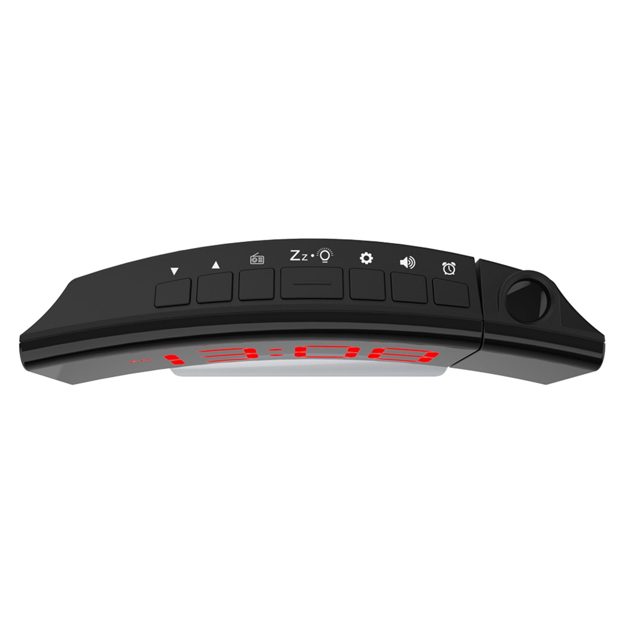 Bluehive Dual Alarm LED Projecting Clock with FM Radio & USB Charging Port, Black