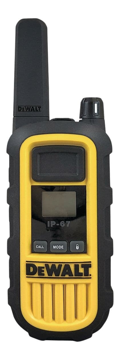 DEWALT ALS-DXFRS800 GMRS 300,000-ft²/27500-m² Waterproof Rechargeable 2-Way Radio with Holster, Yellow/Black, 2-pk