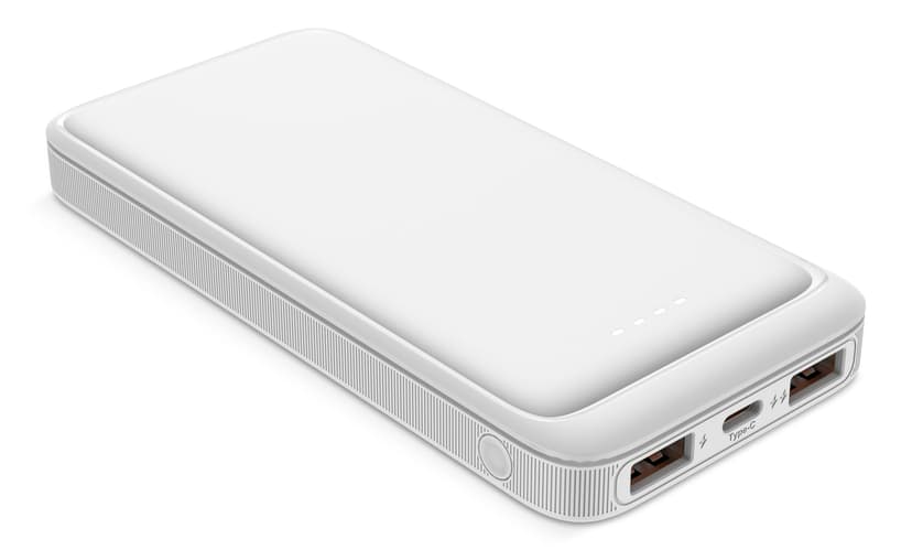 Bluehive 3-Port 5000 mAh 22.5W Portable Power Bank with Quick Charge & Battery Indicator, Compatible with Most Devices, White