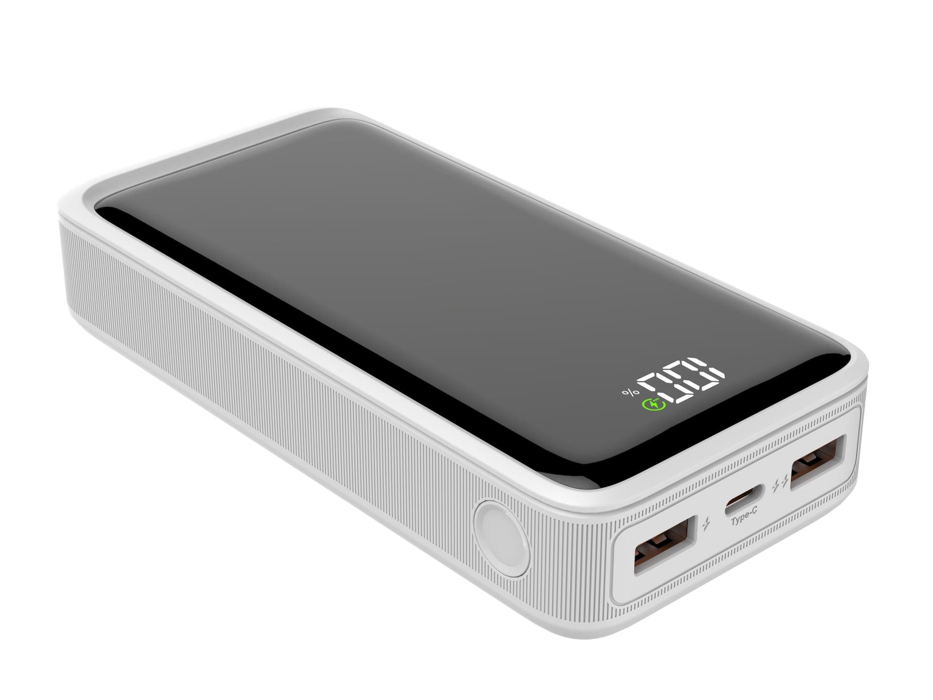 Bluehive 3-Port 20000 mAh 22.5W Battery Indicator, Compatible with Most Devices, White