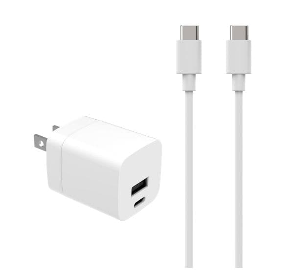 Bluehive 30W Wall Charger & USB-C to USB-C Cable Dual Pack, Fast Charging Compatibility, White